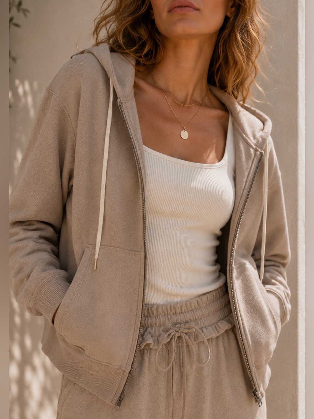 Effortless Cocoa Zip-Up Hoodie | SM155